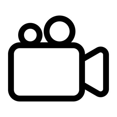 Video Kamera Simgesi tasarımı ve vektör illüstrasyonu.