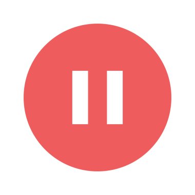 Kırmızı renk ikonu vektör simgelerini duraklat, beyaz arkaplan tasarımında izole edilmiş imzayı at.