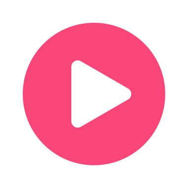 Pembe düğme renk simgesi görüntü oynatıcısı ve şeffaf arkaplan.