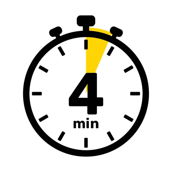 4分钟模拟时钟图标白色背景 — 图库矢量图片