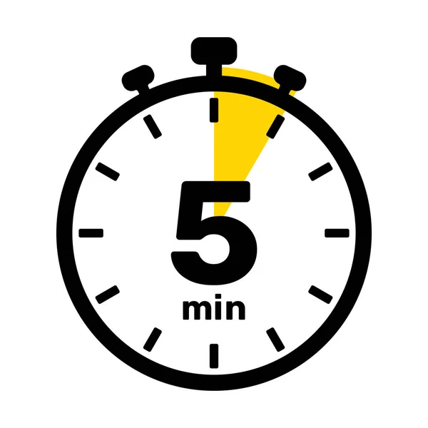 5分钟模拟时钟图标白色背景 — 图库矢量图片