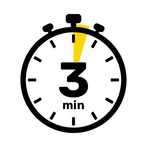 3分钟模拟时钟图标白色背景 — 图库矢量图片