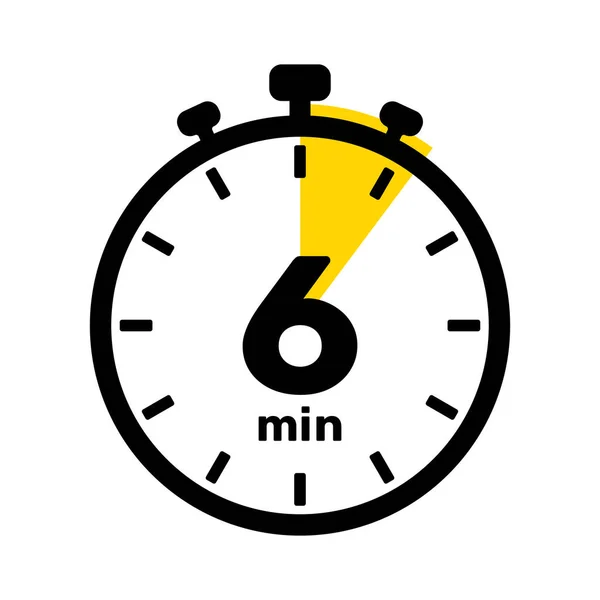 6分钟模拟时钟图标白色背景 — 图库矢量图片