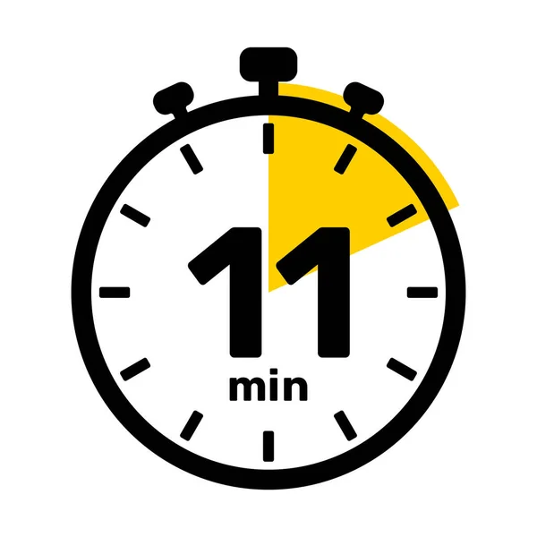 11分钟模拟时钟图标白色背景 — 图库矢量图片