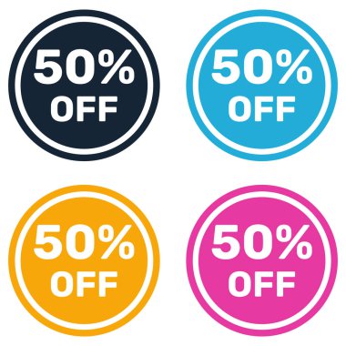 % 50 indirimli Metin Etiketleri Vektör Tasarım SancağıName.