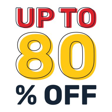 Yüzde 80 'e kadar indirim, afiş şablonları, özel satış promosyonları.
