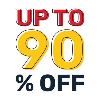 Yüzde 90 'a kadar indirim, afiş şablonları, özel satış promosyonları.