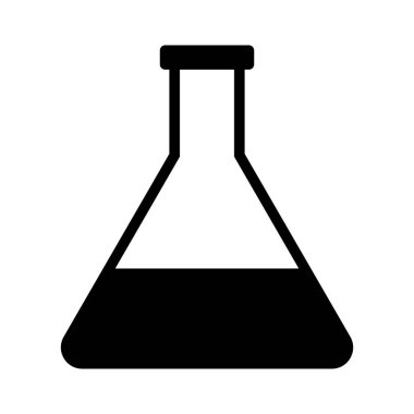 Kimyasal şişe ikonu bilim ve araştırma konsepti vektör şablonu tasarımı.