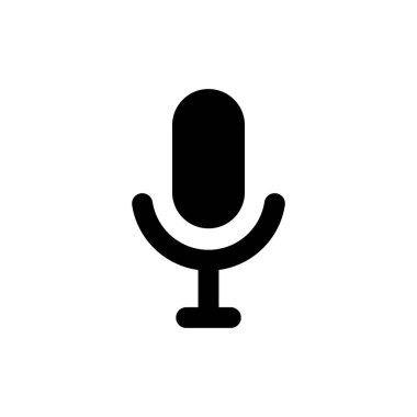 Beyaz arkaplan vektör biçimi tasarımında mikrofon simgesi.