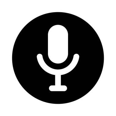 Beyaz arkaplan vektör biçimi tasarımında mikrofon simgesi.