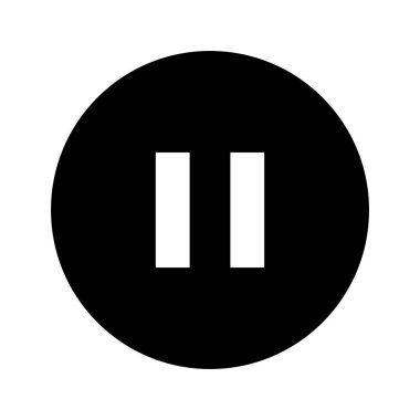 Simge vektör simgelerini duraklat, beyaz arkaplan tasarımında izole edilmiş imzayı at.