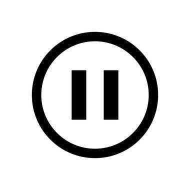 Simge vektör simgelerini duraklat, beyaz arkaplan tasarımında izole edilmiş imzayı at.