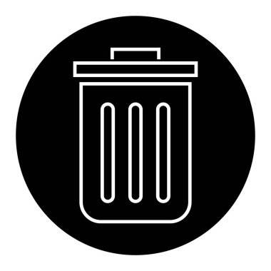 Çöp kutusu simgesi ve işaret vektör tasarımı sil.