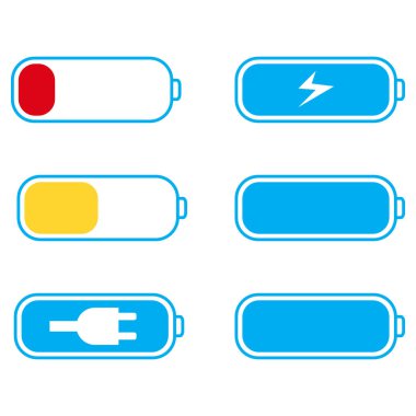Batarya şarj simgesi ve vektör işareti.