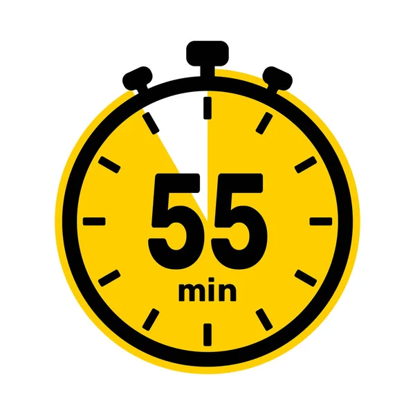 55分钟模拟时钟图标白色背景 — 图库矢量图片