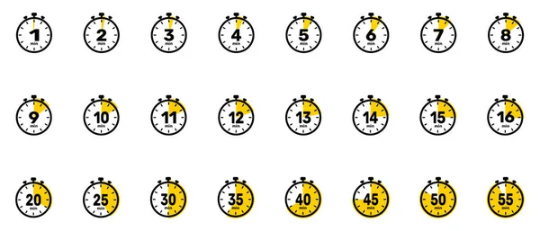 Horloge Icône Temps Horloge Mis Fond Blanc Design — Image vectorielle