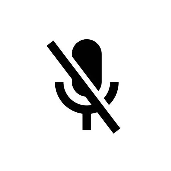 Icona Microfono Muto Sfondo Bianco Stile Vettoriale Design — Vettoriale Stock
