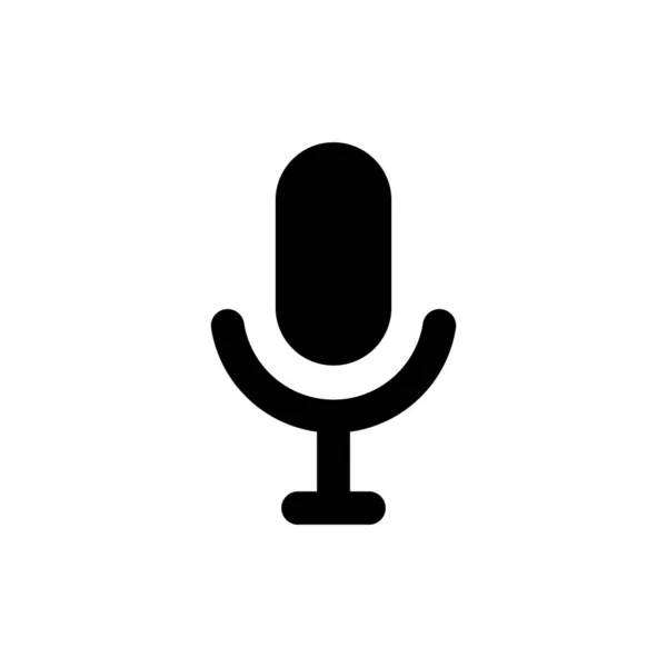 Mikrofon Ikon Fehér Háttér Vektor Stílusú Design — Stock Vector