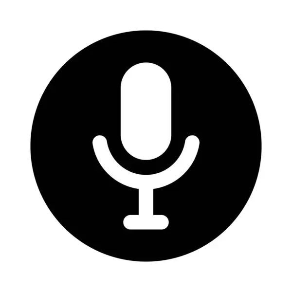 Mikrofon Ikon Fehér Háttér Vektor Stílusú Design — Stock Vector