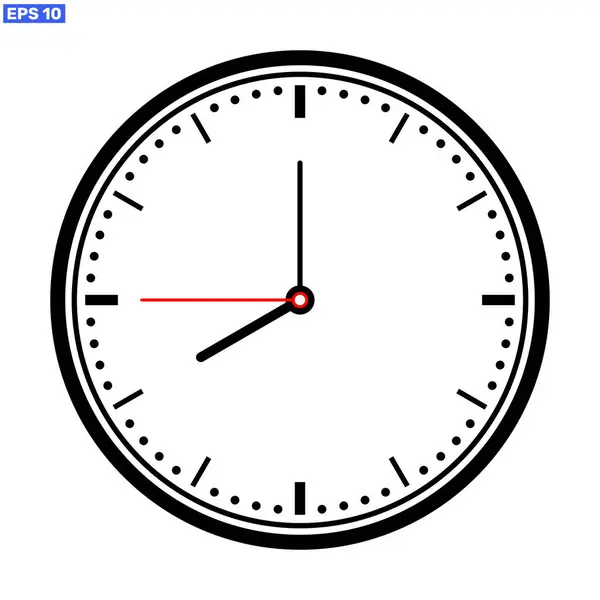 Clock Time Icon Symbol Isolated White Background Design — Stock Vector