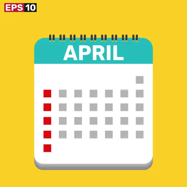 April 2023 Kalender Icoon Vector — Stockvector