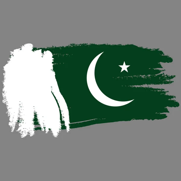 Schilderkunst Vlag Van Pakistan — Stockvector