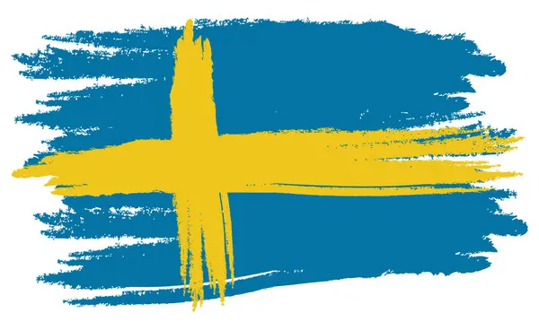 Malba Drzé Umění Vlajky Švédska — Stockový vektor