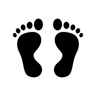 İnsan ayak izleri simgesi beyaz arkaplan tasarımı.