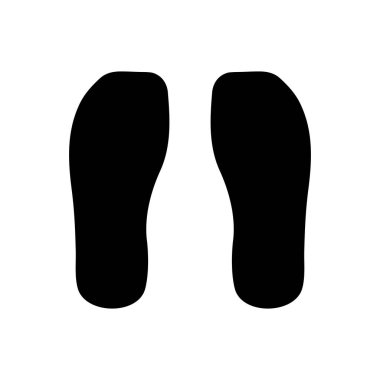 İnsan Ayakkabısı İzi Simgesi Beyaz Arkaplan Tasarımı.