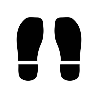 İnsan Ayakkabısı İzi Simgesi Beyaz Arkaplan Tasarımı.