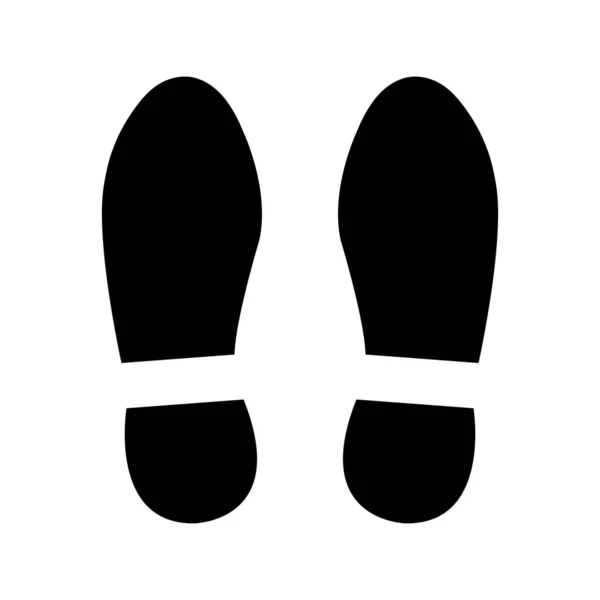 Pegadas Sapato Humano Ícone Design Fundo Branco — Vetor de Stock