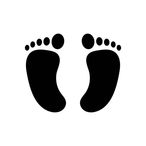 Menschliche Fußabdrücke Symbol Weißen Hintergrund Design — Stockvektor