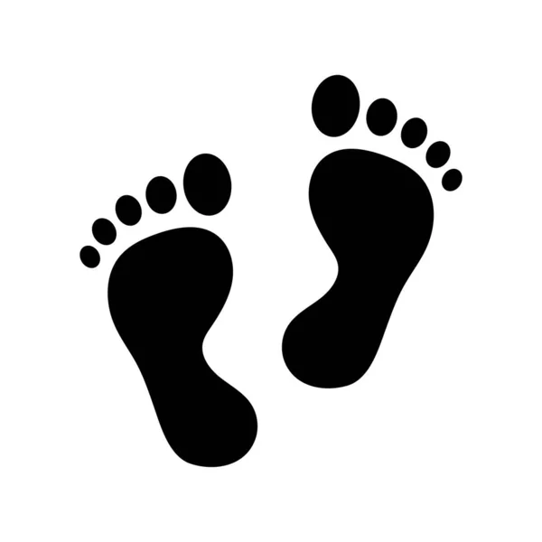 Menschliche Fußabdrücke Symbol Weißen Hintergrund Design — Stockvektor