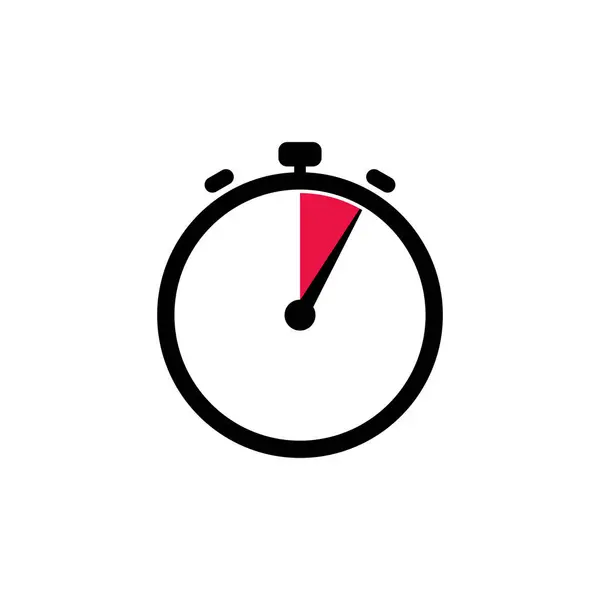 5分钟模拟时钟图标白色背景 — 图库矢量图片