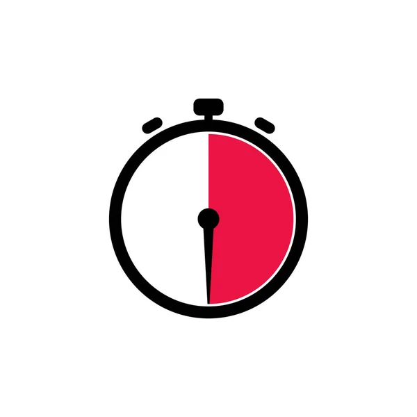 30分钟模拟时钟图标白色背景 — 图库矢量图片