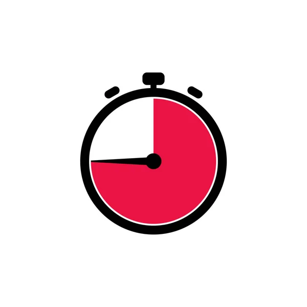 Minuten Analog Clock Icon Weißer Hintergrund — Stockvektor