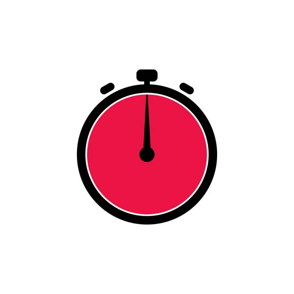 1時間 アナログ時計アイコン ホワイト背景 — ストックベクタ