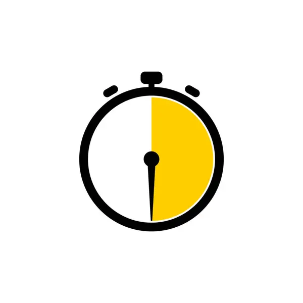 Minuten Analog Clock Icon Weißer Hintergrund — Stockvektor