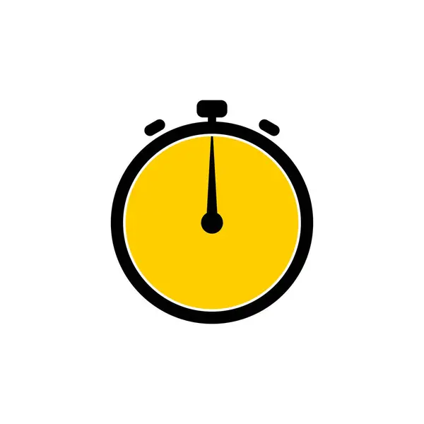 一个小时的模拟时钟图标白色背景 — 图库矢量图片