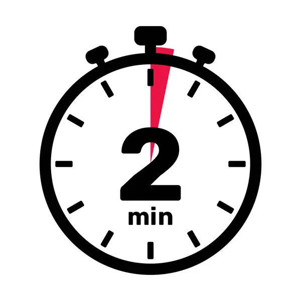 2分钟模拟时钟图标白色背景 — 图库矢量图片
