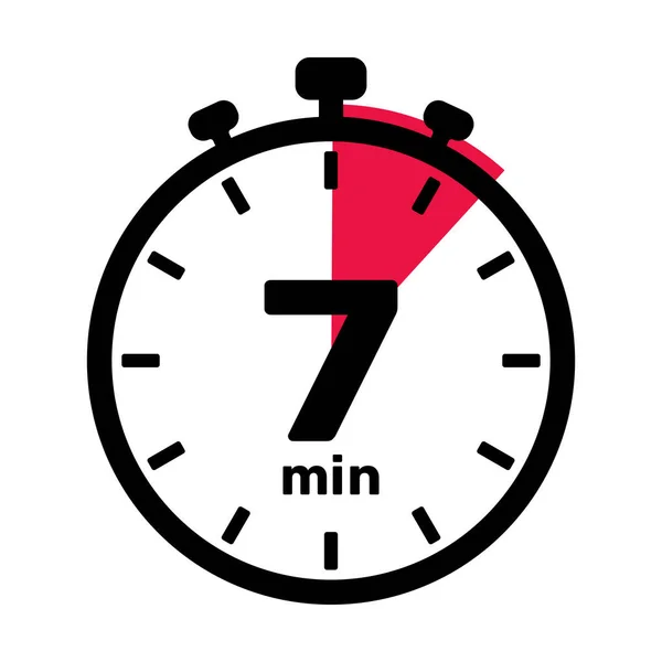 7分钟模拟时钟图标白色背景 — 图库矢量图片