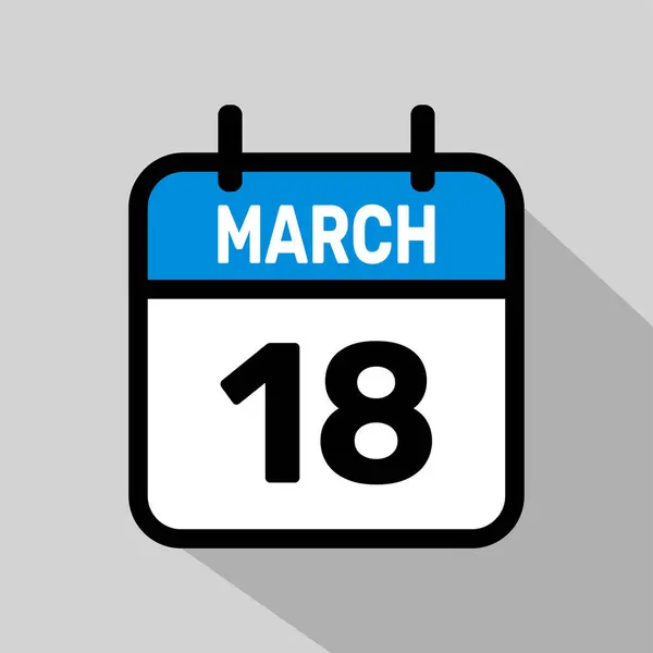 Vektör Takvimi 18 Mart illüstrasyon arkaplan tasarımı.