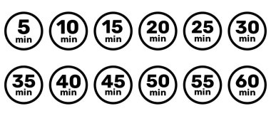 Hız sınırı simgeleri kümesi. Vektör illüstrasyonu beyaz arkaplanda izole edildi.