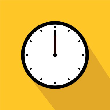 Beyaz arkaplan tasarımında izole edilmiş saat zaman simgesi 12 simgesi.