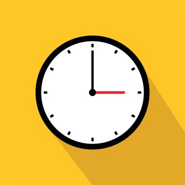 Saat zaman simgesi 03 sembolü beyaz arkaplan tasarımında izole edildi.