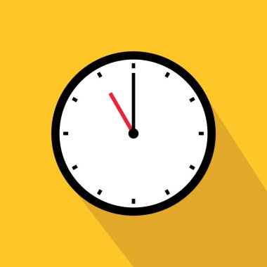 Beyaz arkaplan tasarımında izole edilmiş saat zaman simgesi 11 simgesi.