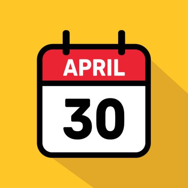 Takvim 30 Nisan Vektör illüstrasyon arkaplan tasarımı.