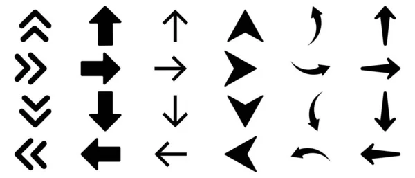 Tüm ok siyah set vektörü ve arkaplan tasarımı.