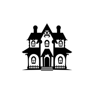 Beyaz Arkaplan 'da Icon Evi izole edildi. Vektör İllüstrasyonu