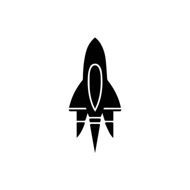 Yenilik ve teknolojinin roket ikon vektör tasarımı sembolü.